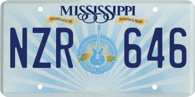 MS license plate NZR646