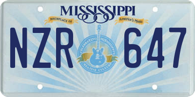 MS license plate NZR647