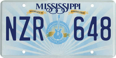 MS license plate NZR648
