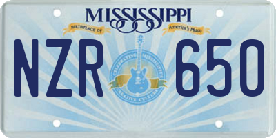 MS license plate NZR650
