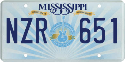 MS license plate NZR651