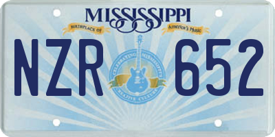 MS license plate NZR652