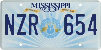 MS license plate NZR654