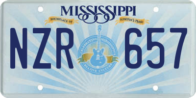 MS license plate NZR657
