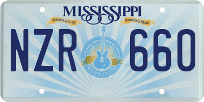 MS license plate NZR660