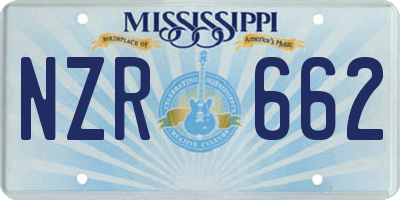 MS license plate NZR662
