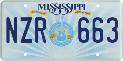 MS license plate NZR663