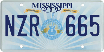 MS license plate NZR665