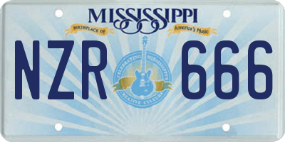 MS license plate NZR666