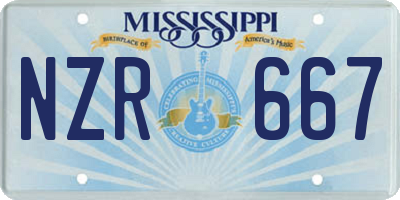 MS license plate NZR667