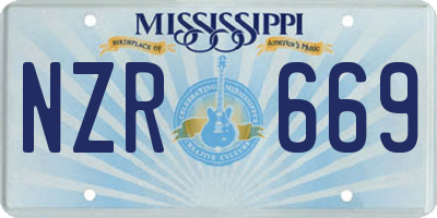 MS license plate NZR669