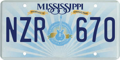 MS license plate NZR670