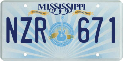 MS license plate NZR671