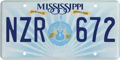MS license plate NZR672