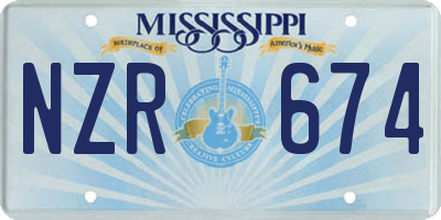 MS license plate NZR674
