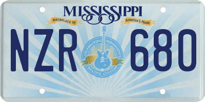 MS license plate NZR680