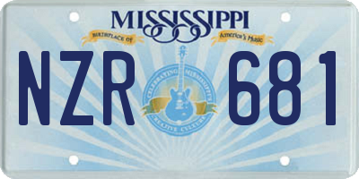 MS license plate NZR681