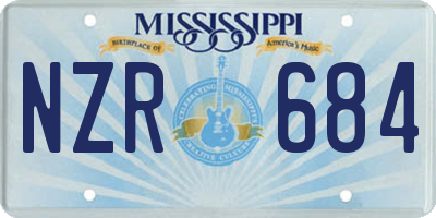 MS license plate NZR684