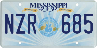 MS license plate NZR685