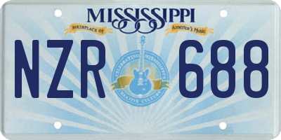 MS license plate NZR688