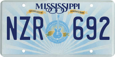 MS license plate NZR692