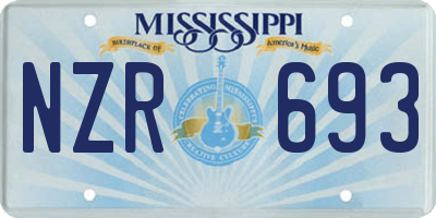 MS license plate NZR693