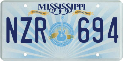MS license plate NZR694