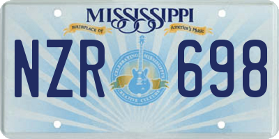 MS license plate NZR698