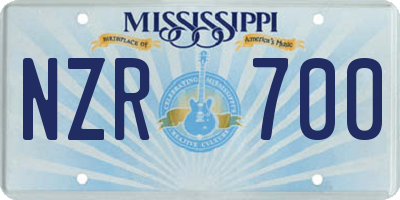 MS license plate NZR700