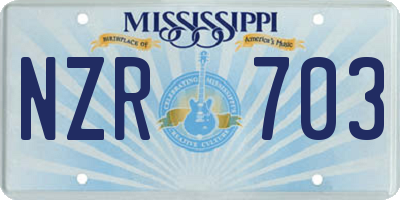 MS license plate NZR703