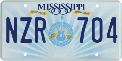 MS license plate NZR704