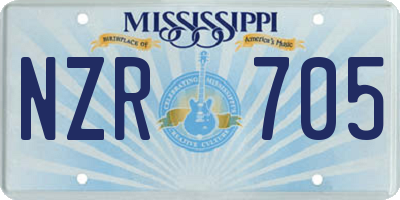 MS license plate NZR705