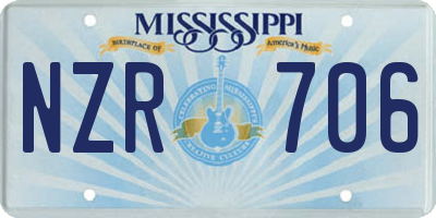 MS license plate NZR706
