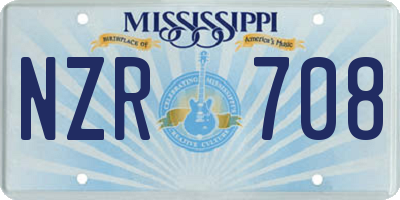 MS license plate NZR708