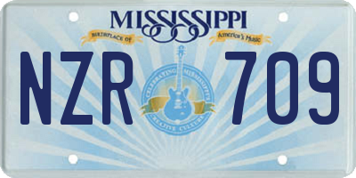 MS license plate NZR709