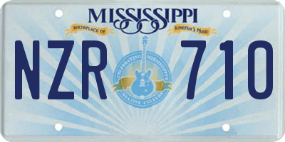 MS license plate NZR710