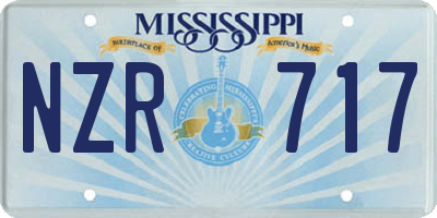 MS license plate NZR717