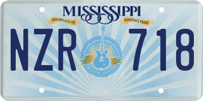 MS license plate NZR718