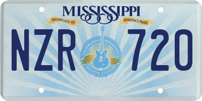 MS license plate NZR720
