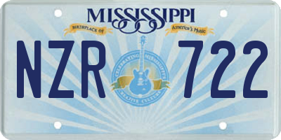 MS license plate NZR722