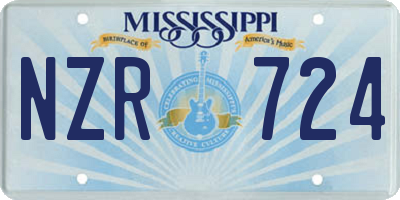MS license plate NZR724