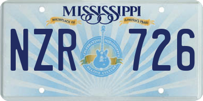 MS license plate NZR726