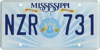 MS license plate NZR731
