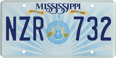 MS license plate NZR732
