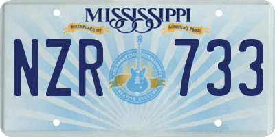 MS license plate NZR733