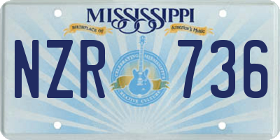 MS license plate NZR736