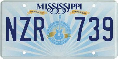 MS license plate NZR739