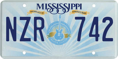 MS license plate NZR742
