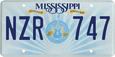 MS license plate NZR747