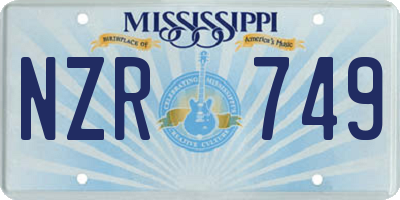 MS license plate NZR749